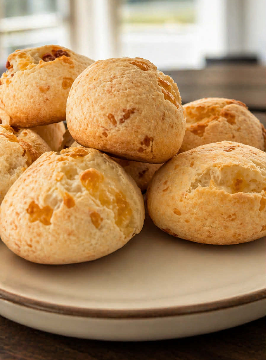 Ostebrød med Bacon — Pão de Queijo com Bacon
