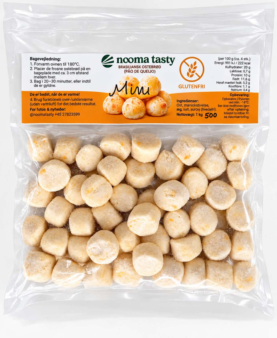 Nooma Tasty mini ostebrød i 500 g frostpose